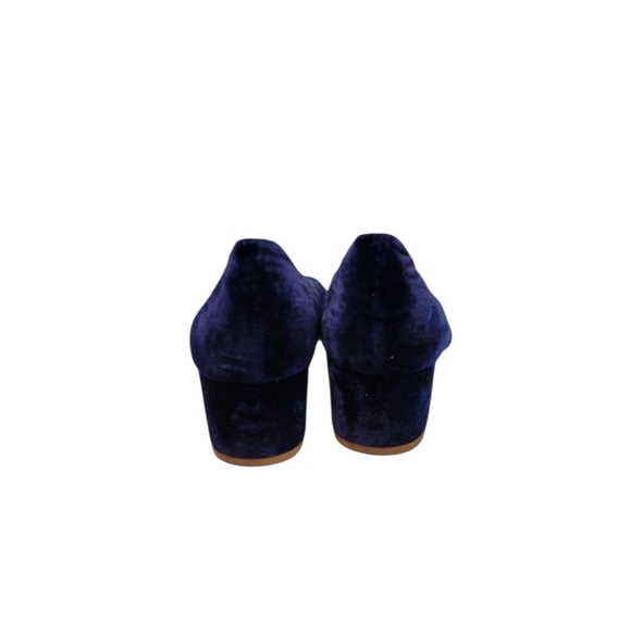 Madewell Ella Royal Blue Velvet Block Heel Pumps - Picture 7 of 13